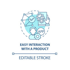 Easy interaction with product concept icon. Product usage abstract idea thin line illustration. Usability. Well-established interactive control. Vector isolated outline color drawing. Editable stroke