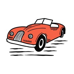 Classic Car vector illustration with hand drawn style