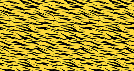 黄色と黒のトラ柄のシームレスパターン