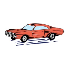 Fototapeta na wymiar Classic Car vector illustration with hand drawn style