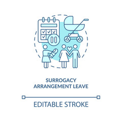 Surrogacy arrangement leave blue concept icon. Abstract idea thin line illustration. Surrogate mother bears child for another person. Vector isolated outline color drawing. Editable stroke