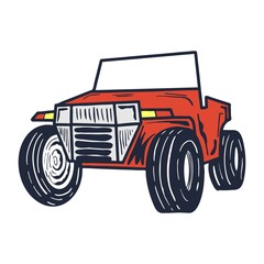 Car vector illustration with hand drawn style