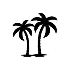 black palm tree vector illustration