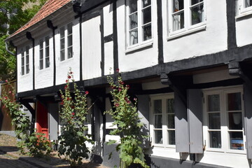 Fototapeta na wymiar Malerische Häuser in der Altstadt von Flensburg