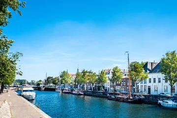 Poster Harbor Het Grote Dok in Hellevoetsluis, Zuid-Holland Province, The Netherlands © Holland-PhotostockNL