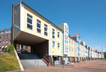 Fototapeta na wymiar Homes in Hellevoetsluis, Zuid-Holland Province, The Netherlands
