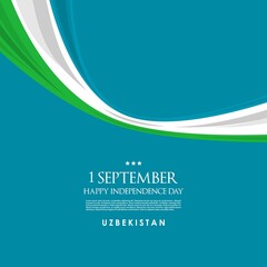 vector illustration of 1st September Uzbekistan Happy Independence Day. Web header or banner design with stylish text 1st September and Abstract ornament Background.