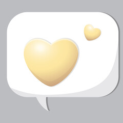 message with like, yellow heart, message of love, correspondence
