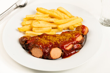 Currywurst mit Pommes