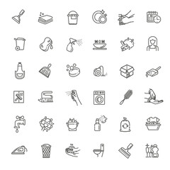 cleaning service concept illustration thin line flat design