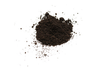 Black land for plant isolated on white background.