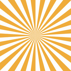 Yellow white color burst background. Rays background in retro style. Vector.