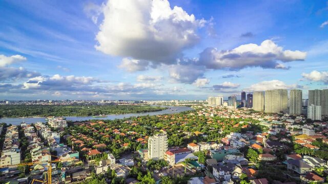 Ho Chi Minh City, District 2, Thao Dien Time Lapse View, Vietnam