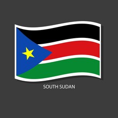 South Sudan flag vector version waving flags. 