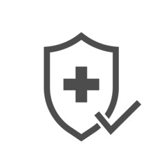 Obraz premium Shield icon with cross.
