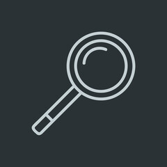 Magnifying glass icon vector on navy background