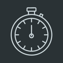 Stopwatch icon vector on navy background