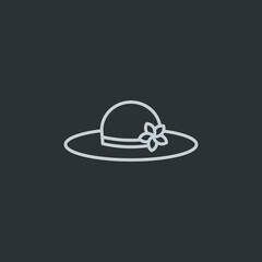 Hat icon vector on navy background
