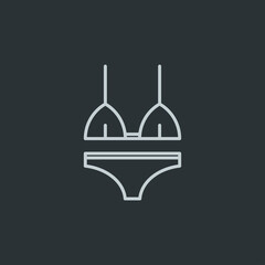 Swim set icon vector on navy background