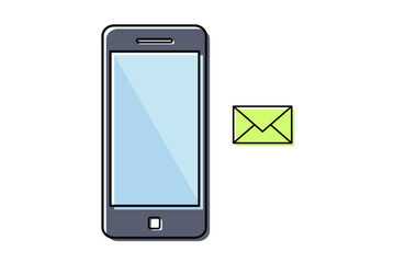 スマートフォンとメールのイラスト