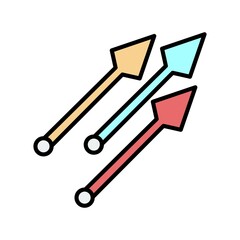 Lance Vector Line Filled Icon Design