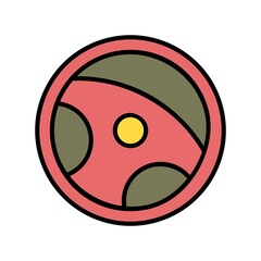 Steering Wheel Vector Line Filled Icon Design