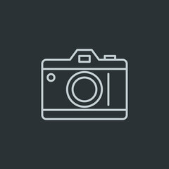 Camera icon vector on navy background