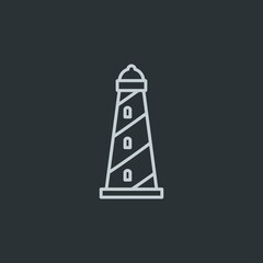 Lighthouse icon vector on navy background