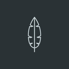 Banana leaf icon vector on navy background