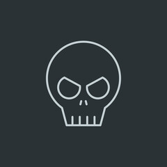 Skull icon vector navy background