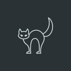 Cat icon vector on navy background