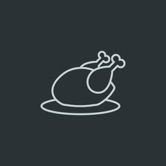 Turkey icon vector on navy background