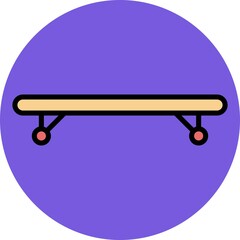 SkateBoard Vector Line Filled Circle Icon Design