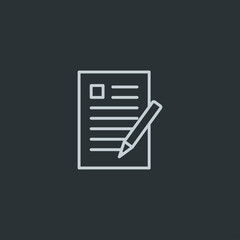 Document with pencil icon vector