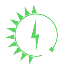 Renewable energy icon, graphic design template, lightning bolt, vector illustration