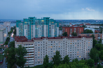 city ​​streets in russia at dawn