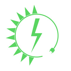 Renewable energy icon, graphic design template, lightning bolt, vector illustration