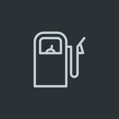Gas station icon vector on navy background