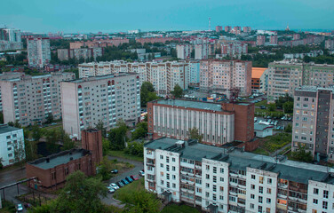 city ​​streets in russia at dawn