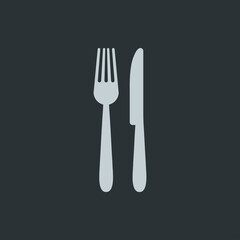 Cutlery icon vector on navy background