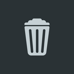 Trash can icon vector on navy background