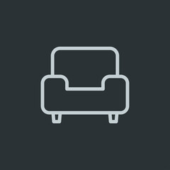 Armchair icon on navy background