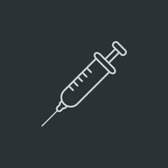 Syringe/vaccine icon on navy background