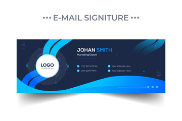 Modern email signature template or email footer and personal social media cover design