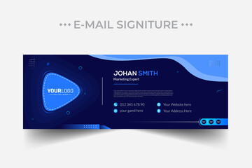 Modern email signature template or email footer and personal social media cover design