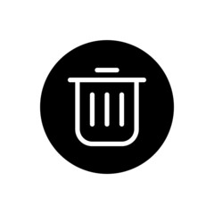 Trash vector glyph icon . Filled circular