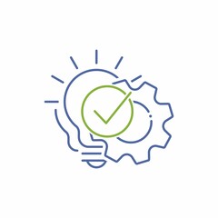 Implement the idea. Vector linear icon isolated on white background.