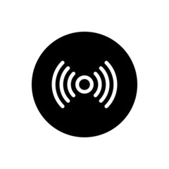 Radio signal vector glyph icon . Filled circular