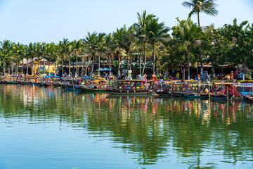 Canal view at Hoi An old town in Vietnam.