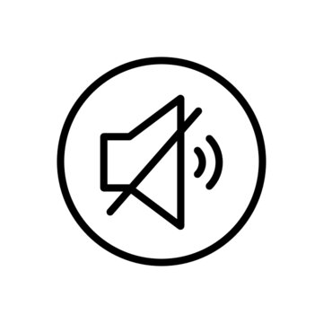 Sound Mute Vector Line Icon . Editable Stroke